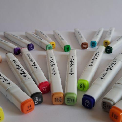 Mark Pen Set 48, 60 Pcs Alcohol Dual Tip Marker Pens