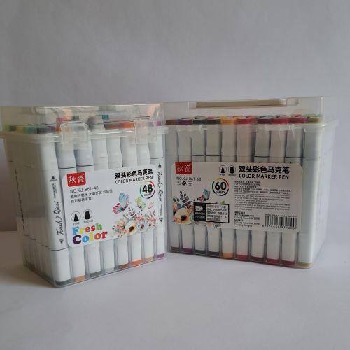 Mark Pen Set 48, 60 Pcs Alcohol Dual Tip Marker Pens
