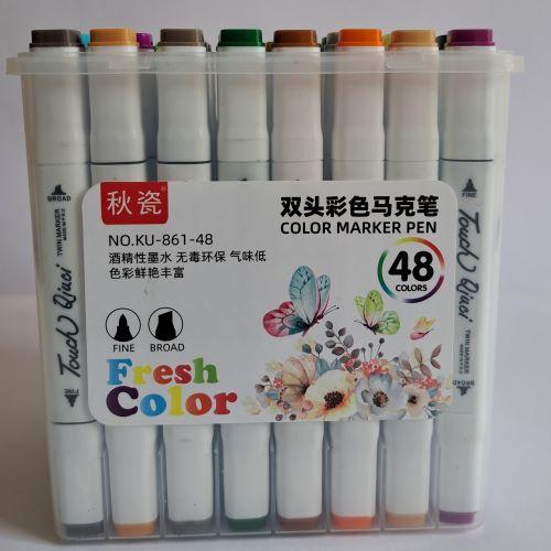 Mark Pen Set 48, 60 Pcs Alcohol Dual Tip Marker Pens