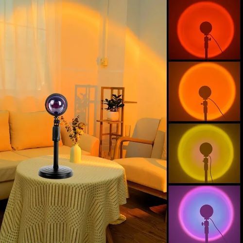 Remote Control Sunset Lamp Projector RGB Sunset Lamp 16 Colors USB LED Sunset Light For Live-Stream/Photography
