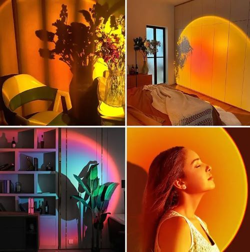 Remote Control Sunset Lamp Projector RGB Sunset Lamp 16 Colors USB LED Sunset Light For Live-Stream/Photography