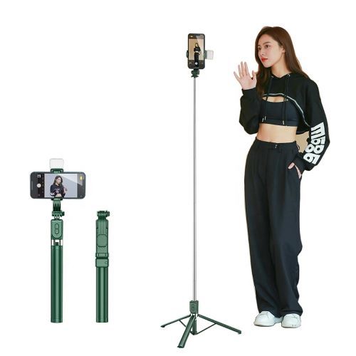 1.7m Selfie Stick Tripod Foldable Stand Phone Camera Live Streaming Stand Holder