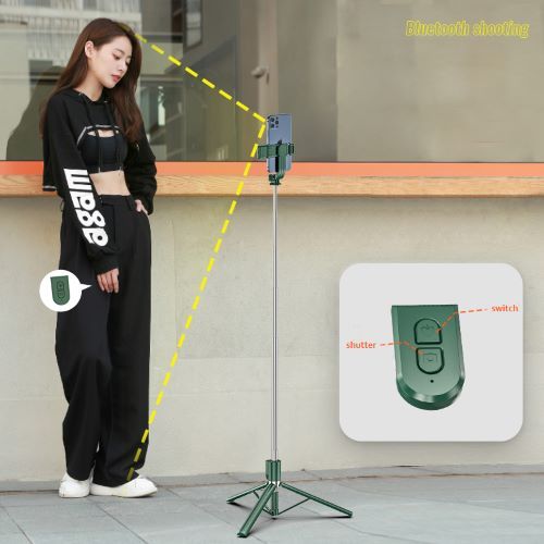 1.7m Selfie Stick Tripod Foldable Stand Phone Camera Live Streaming Stand Holder