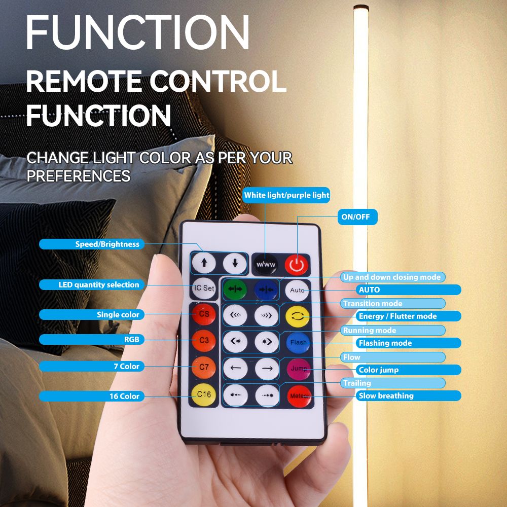 Smart RGB Floor Lamp with Dimmable LED Corner Lamp, Perfect for Living Rooms, Bedrooms, and Modern Home Entertainment Spaces
