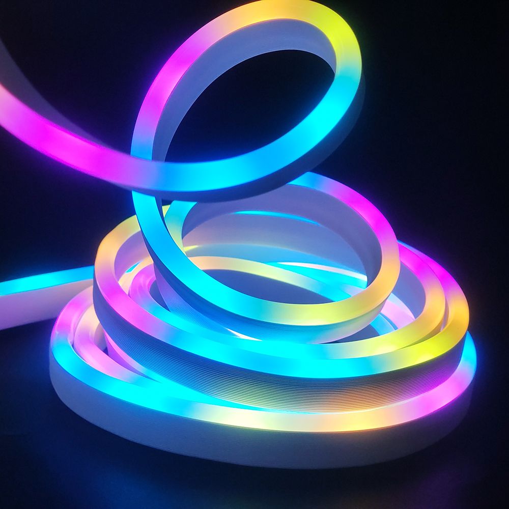5M/10M Neon light gaming room strip lights 5 meters, Smart Neon rope Light App/ Remote Control RGB Flexible Neon strip TV Backlight 5m Waterproof for Room Home Outdoor Decor