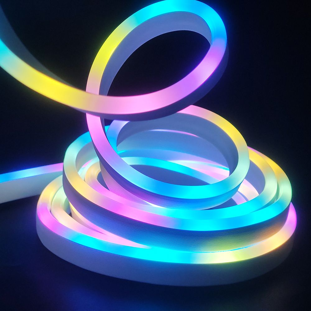 5M/10M Neon light gaming room strip lights 5 meters, Smart Neon rope Light App/ Remote Control RGB Flexible Neon strip TV Backlight 5m Waterproof for Room Home Outdoor Decor