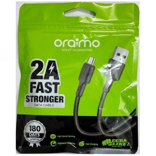 Oraimo 2A Fast Stronger USB Cable Fast Charging Cable For Android Smartphones & Button Mulika Mwizi Phones + GIFT Micro OTG Cable For Button Phones & Smartphones