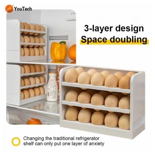 30 Grids Egg Storage Box - Egg Refrigerator Organizer Egg Case Holder Dispenser Kitchen Storage Boxes, Can Be in the Fridge or Just at the Tabletop, The Choice Is Yours