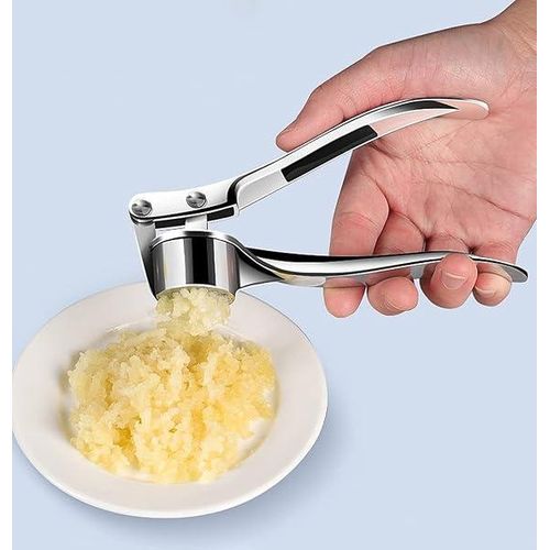 Garlic Crusher Presser Garlic Press Multi-Function Manual Portable Ginger Mincer, Stainless Steel