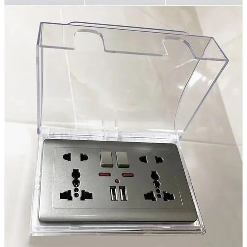 Type Double Socket Protector Electric Plug Cover Child Safety Box Waterproof Box Bathroom