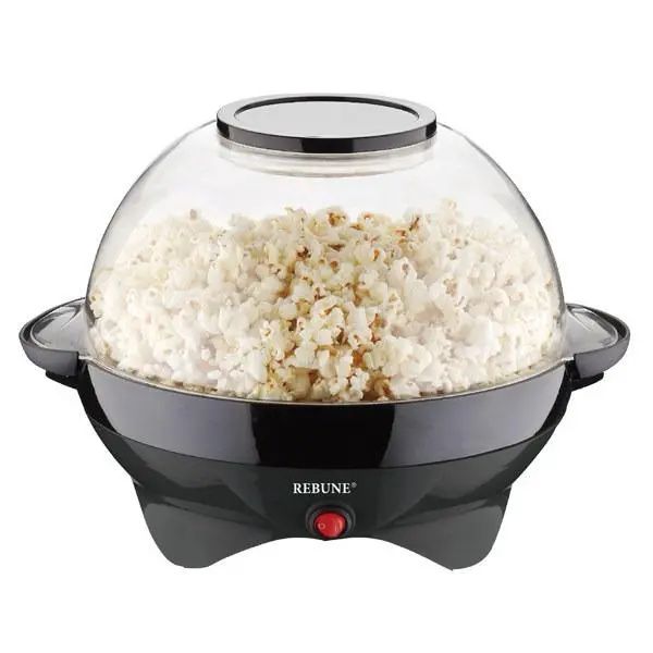 Popcorn maker rebune, Automatic Stirring 12-cup Popcorn Maker Popper, Hot Oil Popcorn Machine w/Measuring Cap & Built-in Reversible Serving Bowl,Great for Home Party Kids, Safety ETL Approved