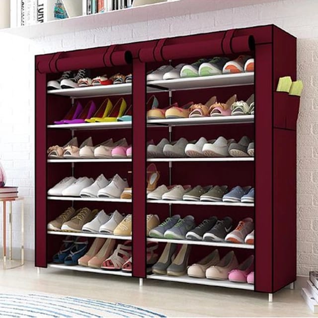 2 column shoe rack with canvas cover

Colors
Grey
Maroon
Navy blue
Brown