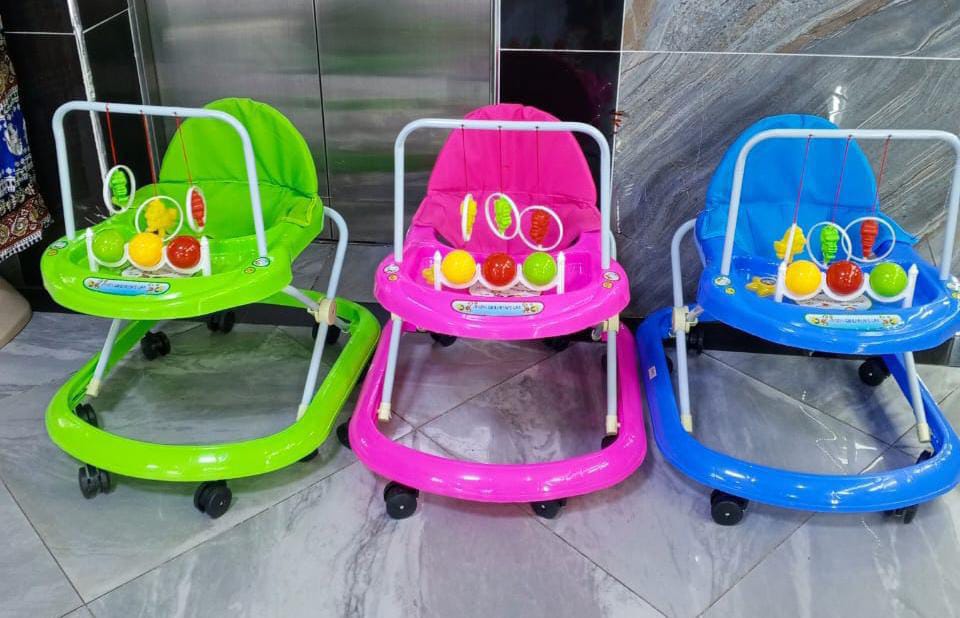 1pc High Quality BABY WALKER With Adjustable Heights With Soothing Melodies For Baby Comes with its own Toys Can convert to a feeding chair