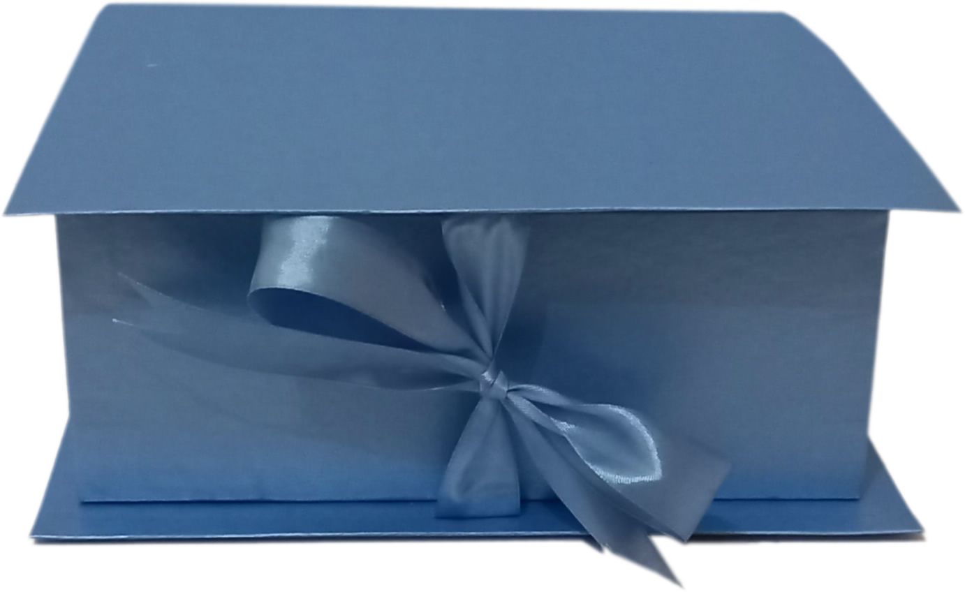 Elegant 9x9x3.5 Inch Gift Box with Shredded Paper & Permanent Ribbon - Flip to Open