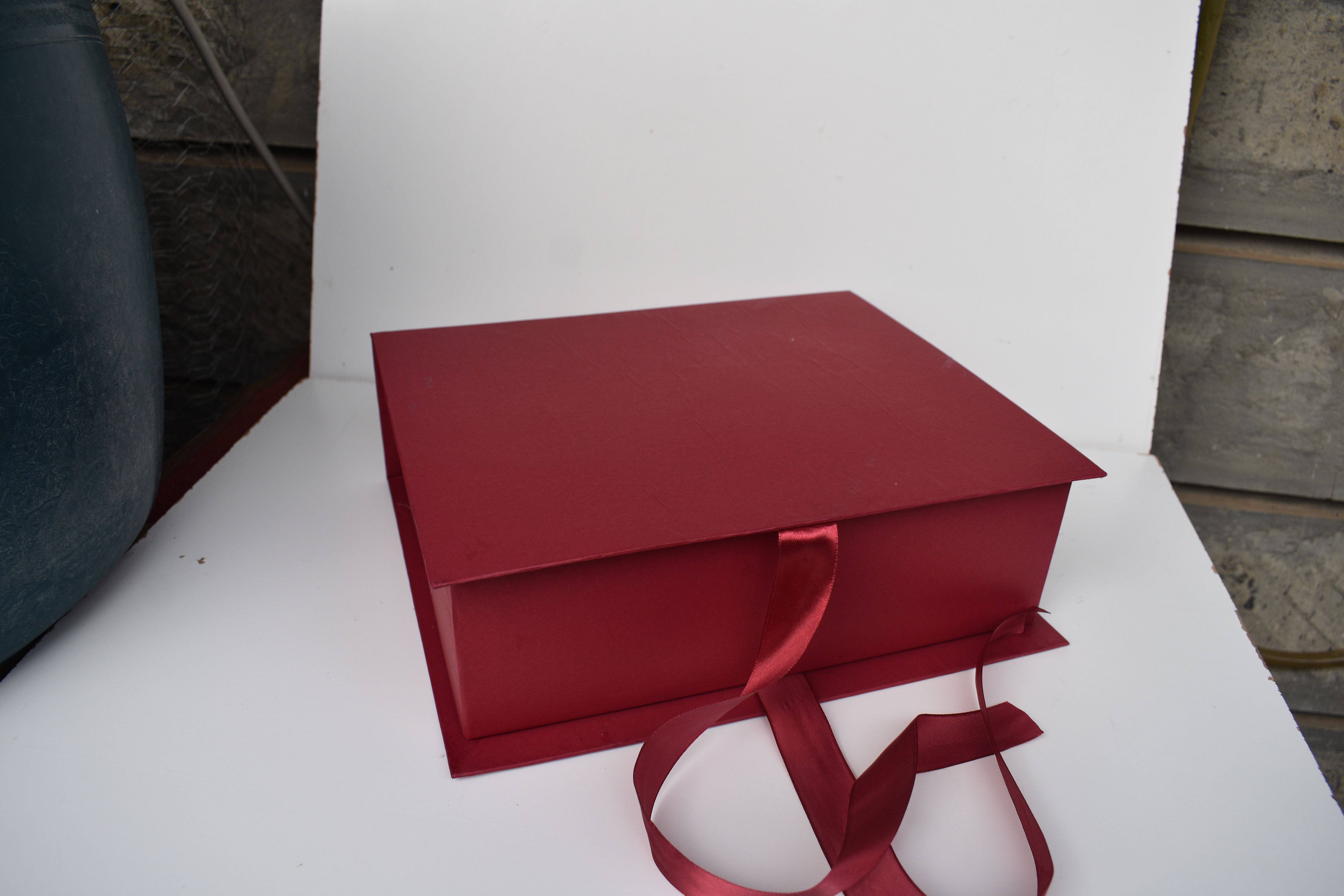 Elegant 11 x 9 x 3.5 Inch Gift Box with Shredded Paper & Permanent Ribbon - Flip to Open