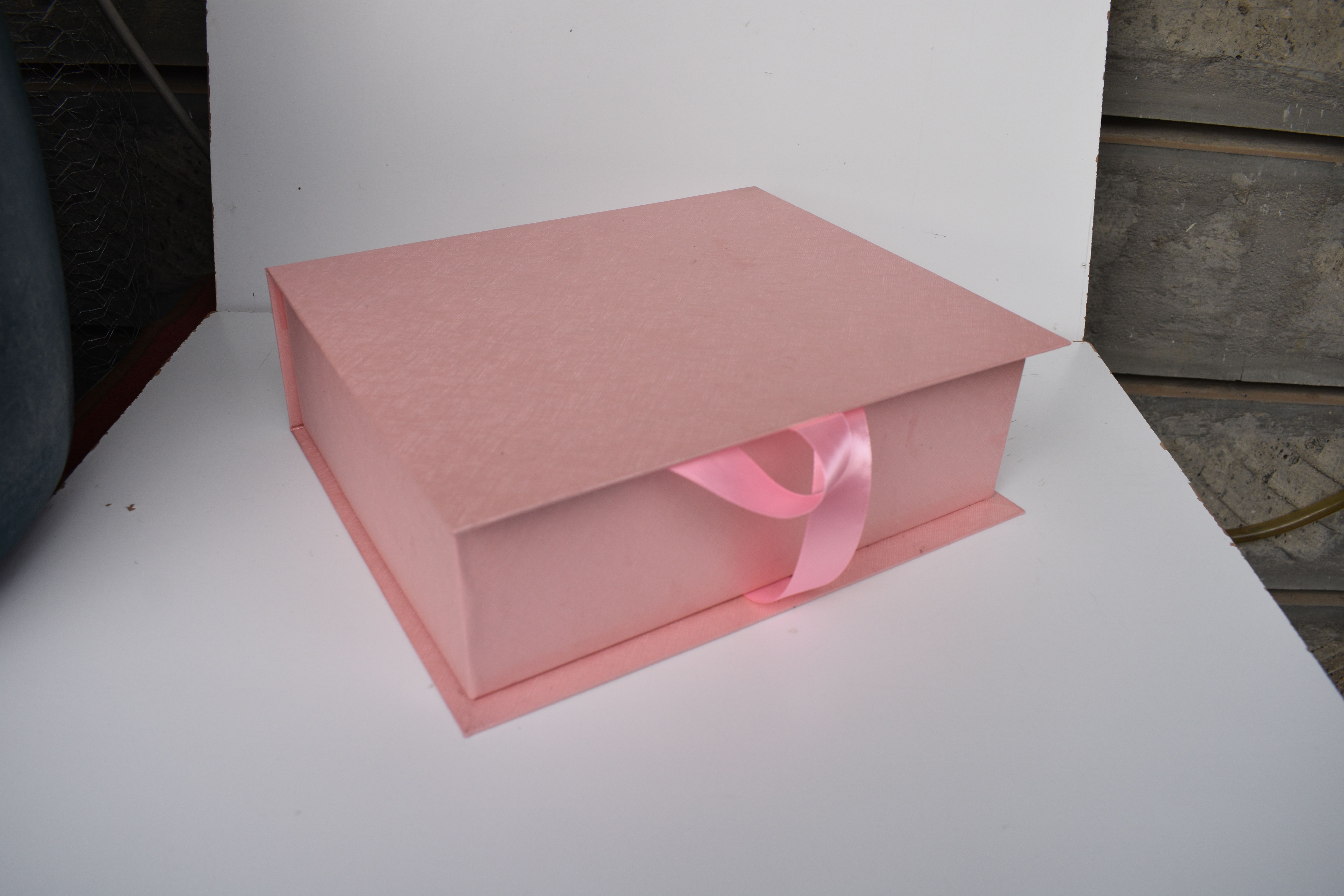 Elegant 11 x 9 x 3.5 Inch Gift Box with Shredded Paper & Permanent Ribbon - Flip to Open