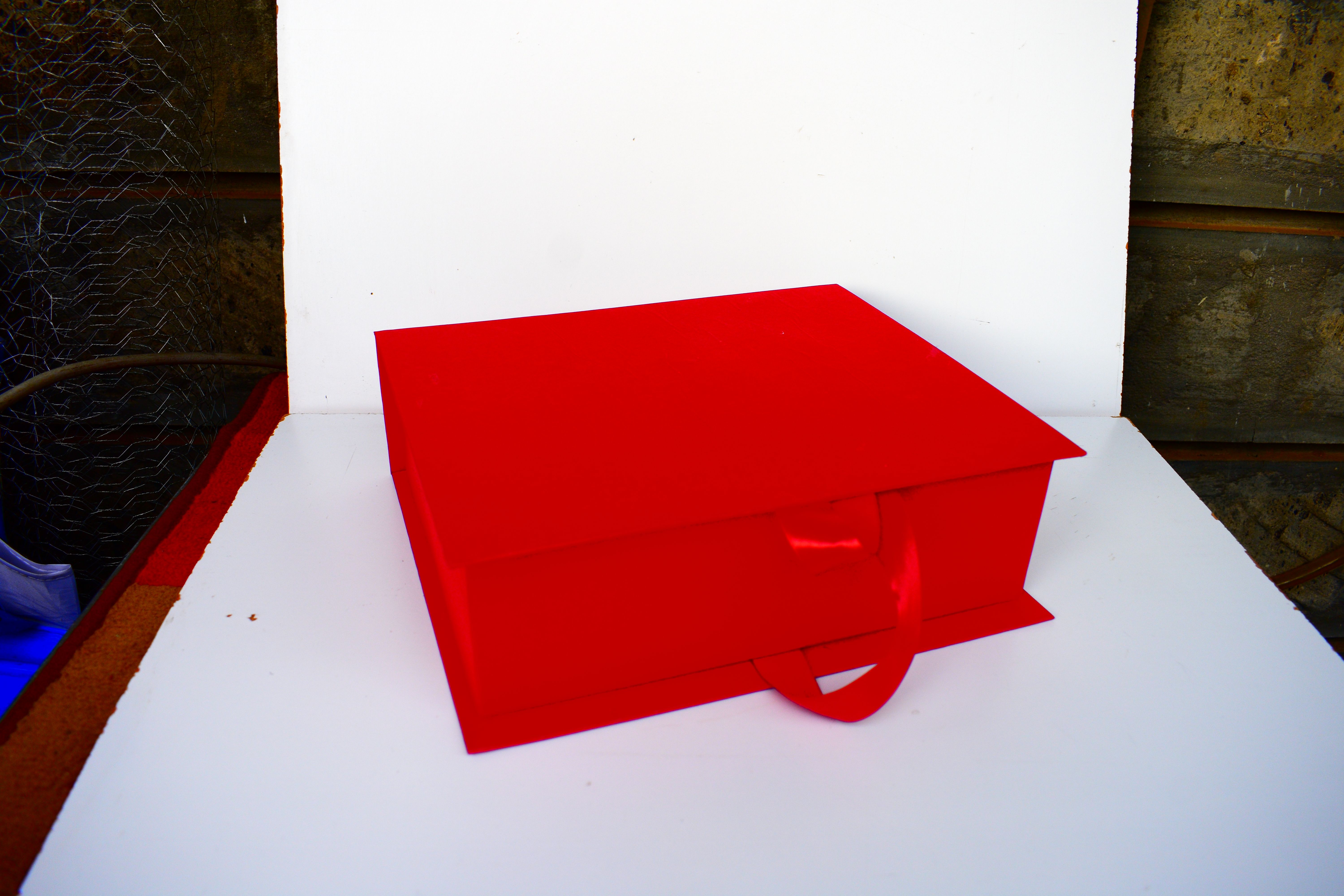 Elegant 11 x 9 x 3.5 Inch Gift Box with Shredded Paper & Permanent Ribbon - Flip to Open