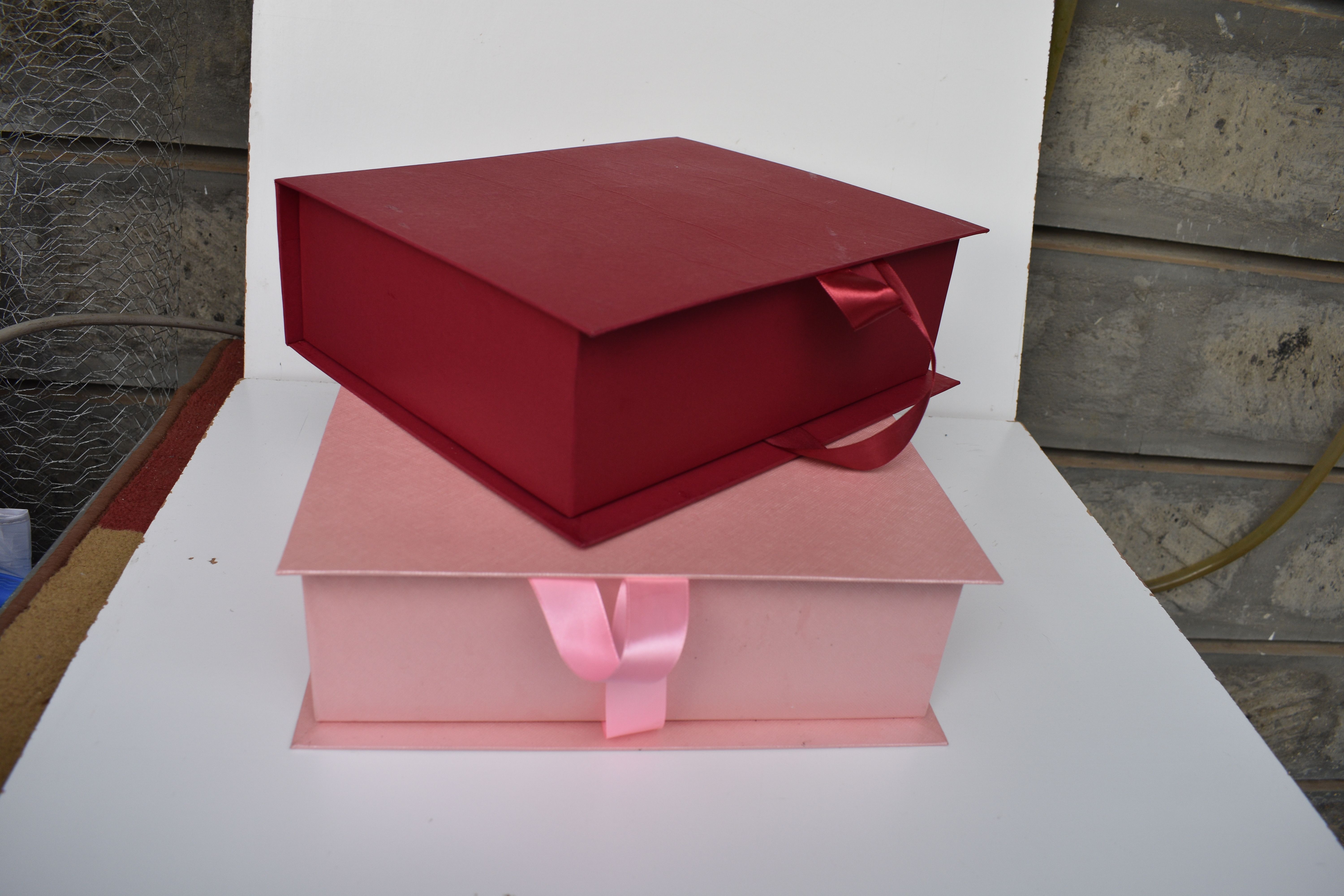 Elegant 11 x 9 x 3.5 Inch Gift Box with Shredded Paper & Permanent Ribbon - Flip to Open