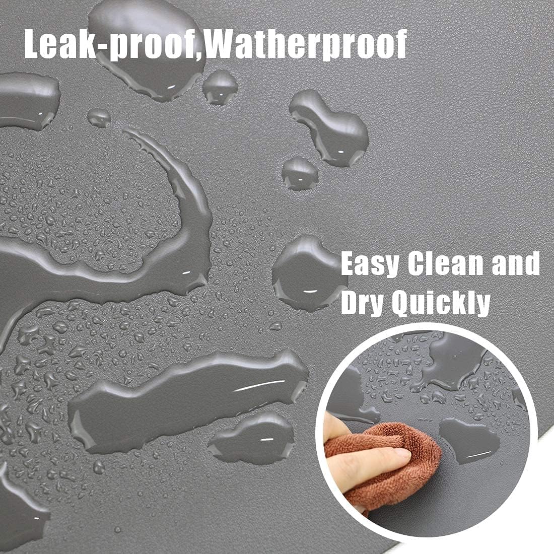 Non-Slip & Oil-Proof 12pcs Quality Leather table mats (6) set with Coasters (6)