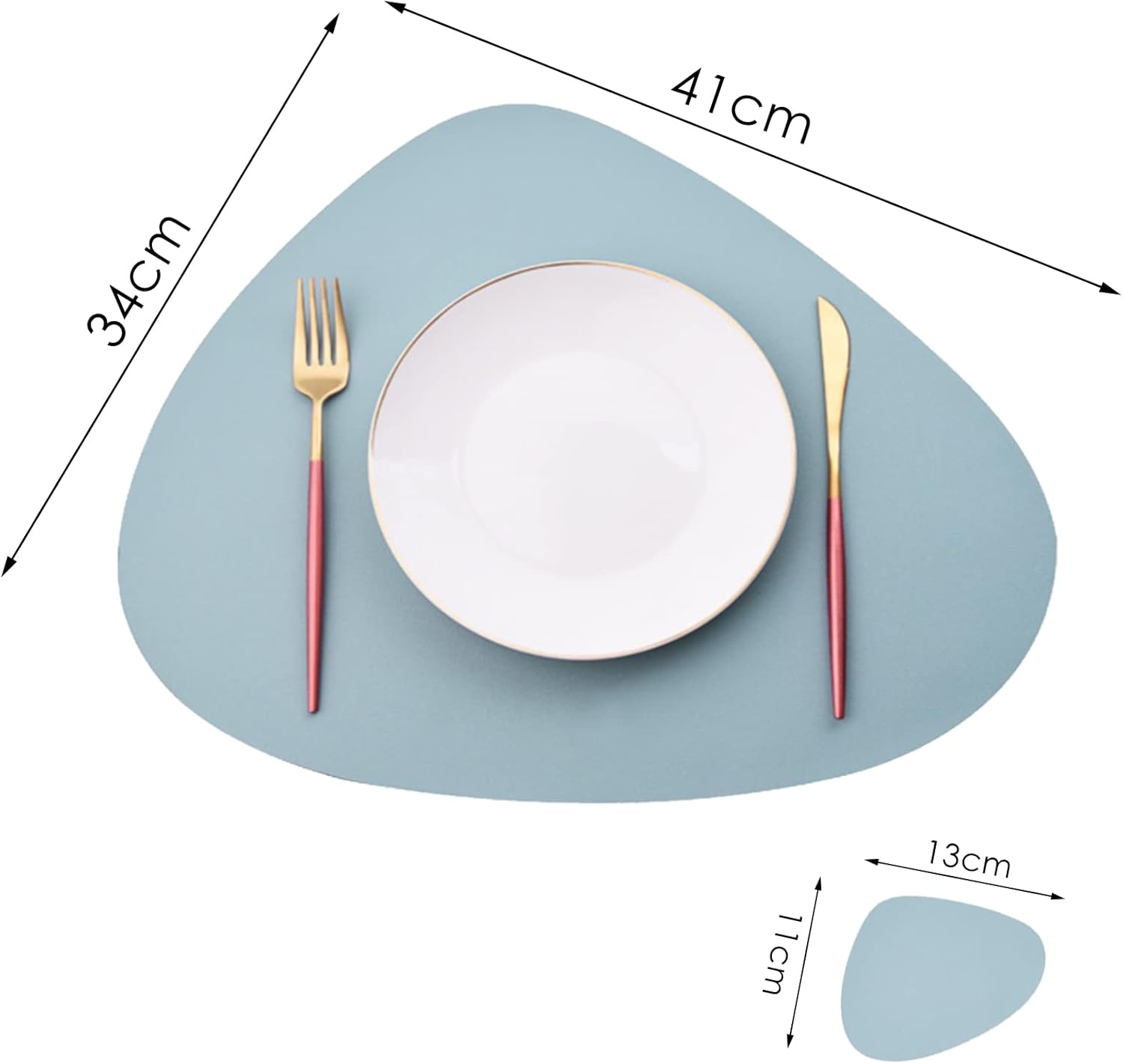 Non-Slip & Oil-Proof 12pcs High Quality Leather table mats (6) set with Coasters (6)