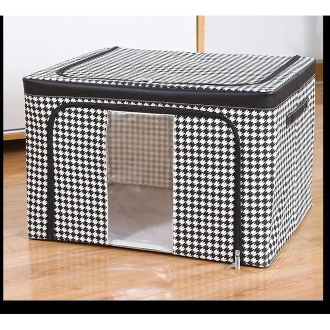 Checked Multipurpose Duvet/Closet Foldable Organizer with Steel Frames