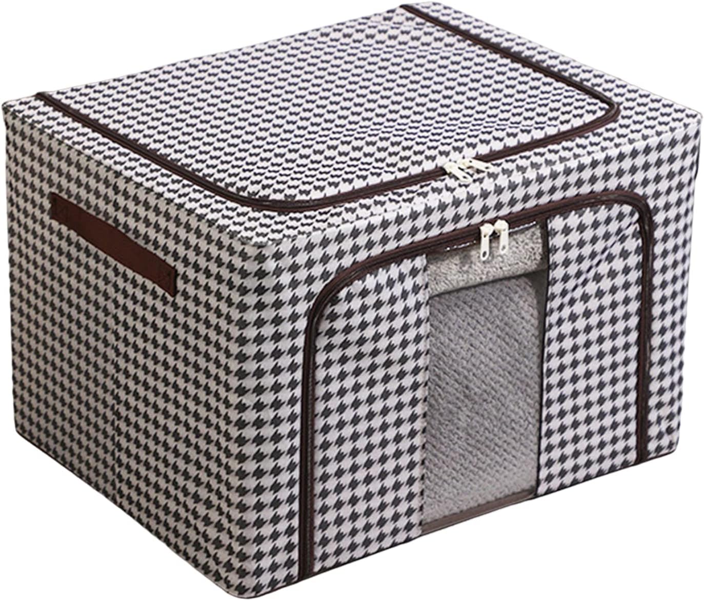 Checked Multipurpose Duvet/Closet Foldable Organizer with Steel Frames