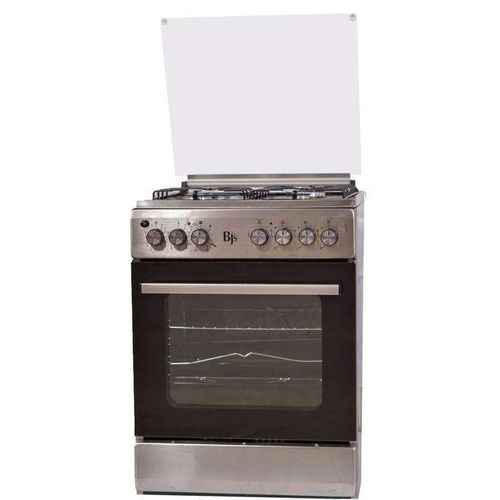 BJS SILVER (INOX) 60x60 3+1 Electric/Gas Cooker - W/ Turbo Fan - Oven 60L Capacity