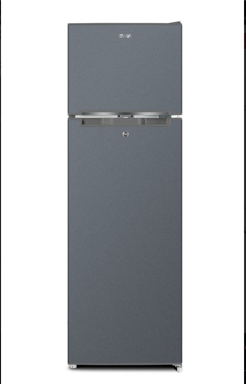 MIKA Fridge, 247L, 2 Door Top Mount Freezer, No Frost (Frost Free), Inox Line Brush