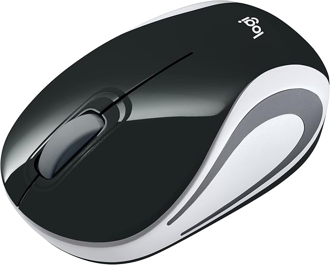 Logitech M187 Ultra Portable Wireless Mini Mouse , 1000 DPI Optical Tracking, 3-Buttons, PC/Mac/Laptop - Black/White wireless mouse logitech mouse