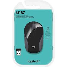 Logitech M187 Ultra Portable Wireless Mini Mouse , 1000 DPI Optical Tracking, 3-Buttons, PC/Mac/Laptop - Black/White wireless mouse logitech mouse