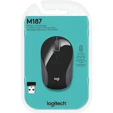 Logitech M187 Ultra Portable Wireless Mini Mouse , 1000 DPI Optical Tracking, 3-Buttons, PC/Mac/Laptop - Black/White wireless mouse logitech mouse