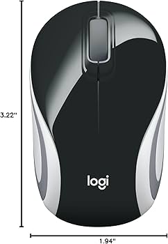 Logitech M187 Ultra Portable Wireless Mini Mouse , 1000 DPI Optical Tracking, 3-Buttons, PC/Mac/Laptop - Black/White wireless mouse logitech mouse