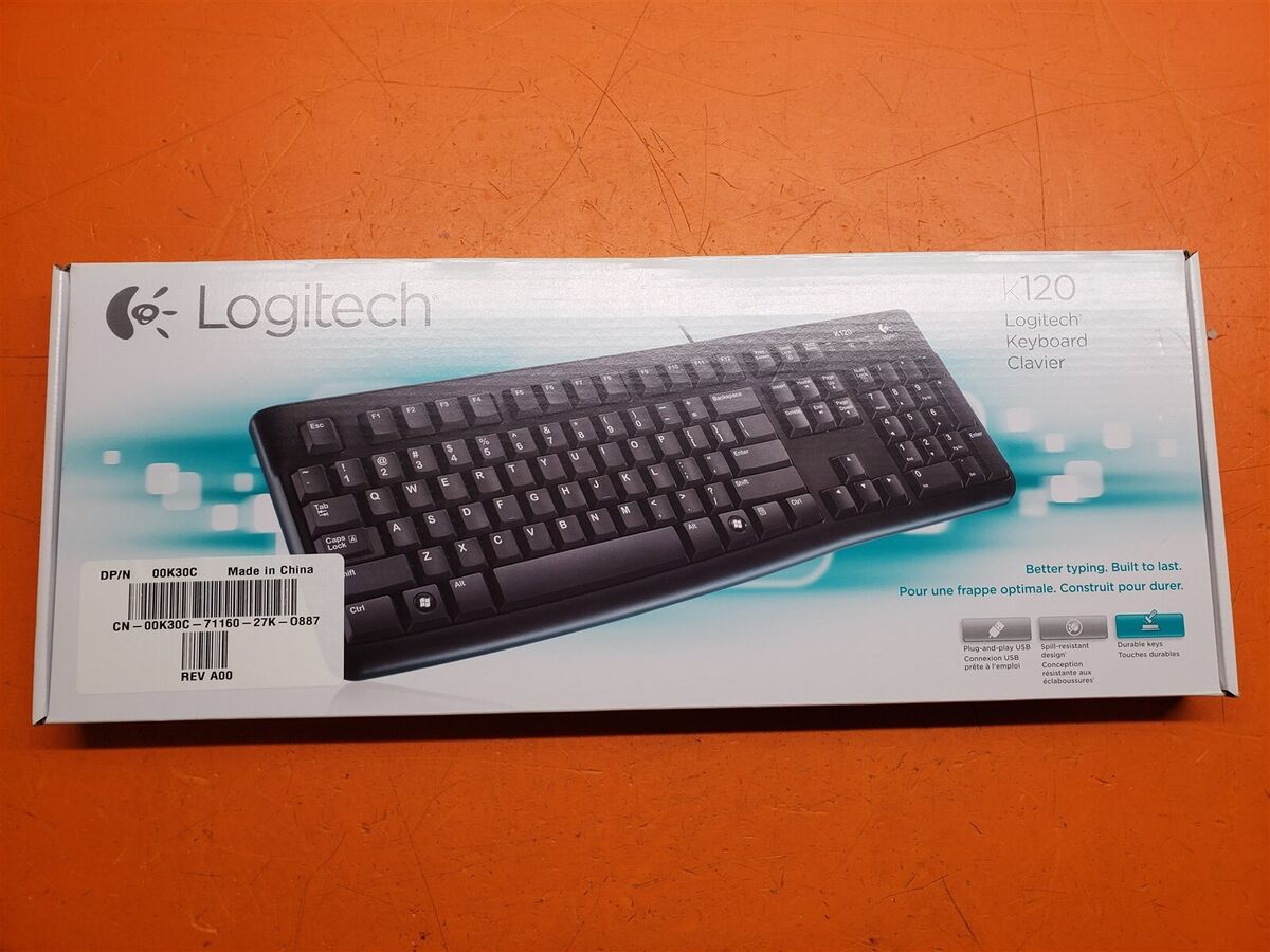 NEW LOGITECH K120 Wired Keyboard ,usb Modern Full Size Layout keyboard, High-Quality Membrane Keyboard, full usb desktop keyboard ,k120 logitech keyboard