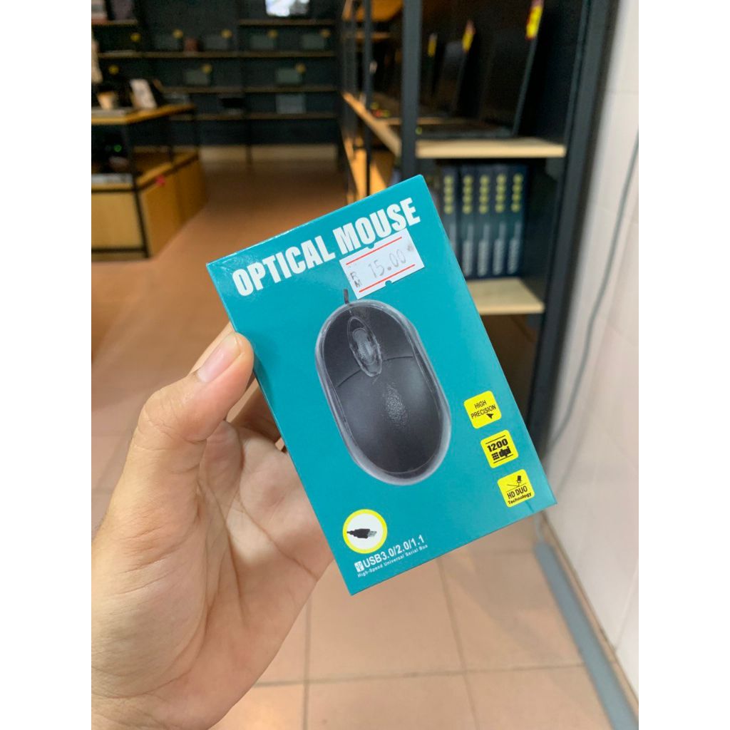 MS118 optical mouse Ultra Portable Wired Mini Mouse , 1000 DPI Optical Tracking, 3-Buttons, PC/Mac/Laptop - Black