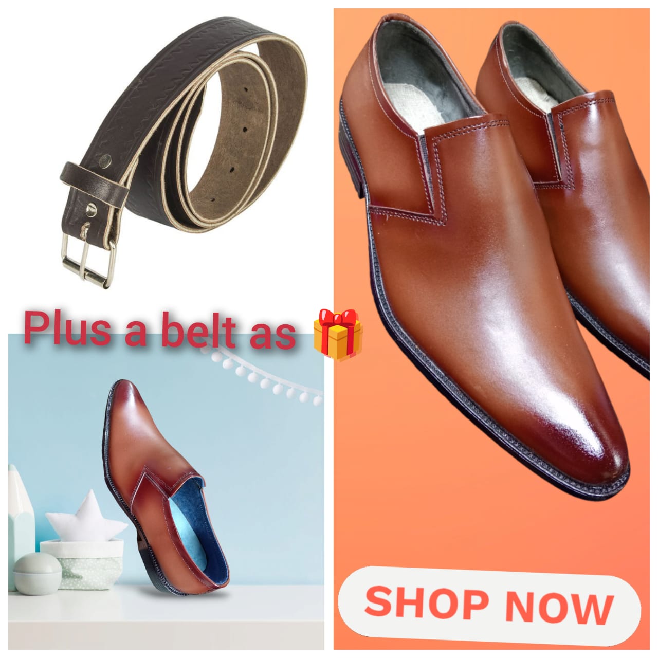 New Business Formal/official Men's ethiopian Leather Shoes plus one pure leather belt as gift.. items will be packed in a box