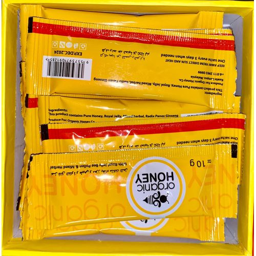 Organic Honey 24 sachets with royal jelly bee pollen & mixed herbal Sexual Wellness For Men, 100% Herbal view 6