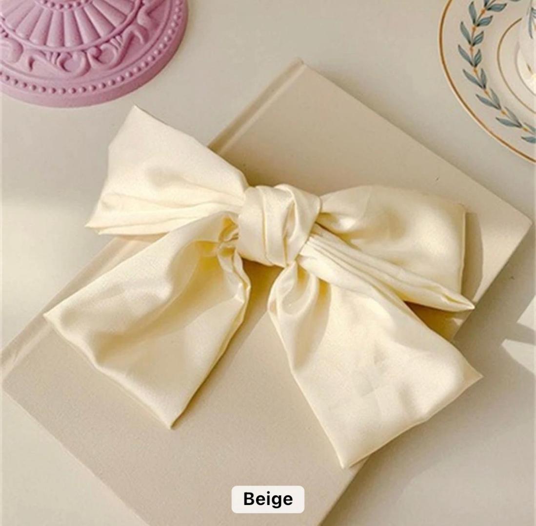 Stocks! Silky Satin Bow Hair Clips Elegant Bows Clip for Girls Women Large Solid Hair Bows Hairpin