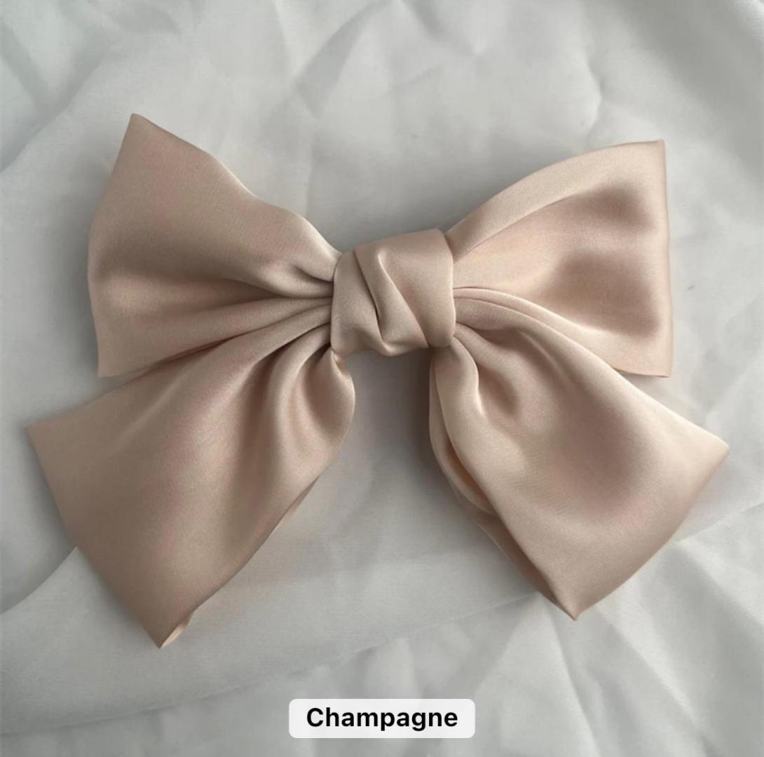 Stocks! Silky Satin Bow Hair Clips Elegant Bows Clip for Girls Women Large Solid Hair Bows Hairpin