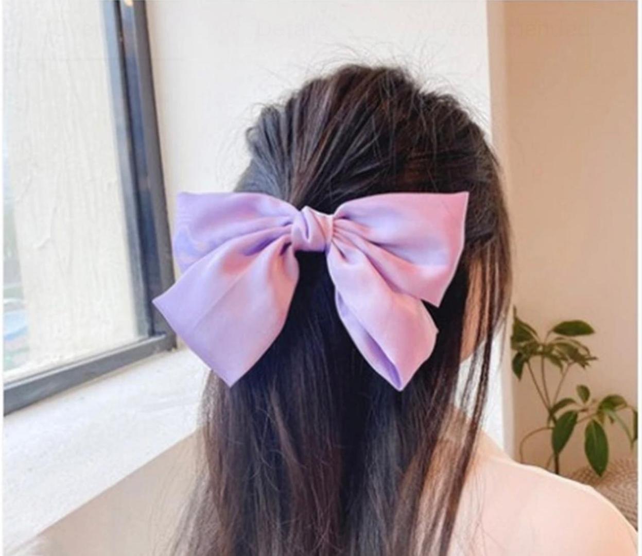 Stocks! Silky Satin Bow Hair Clips Elegant Bows Clip for Girls Women Large Solid Hair Bows Hairpin