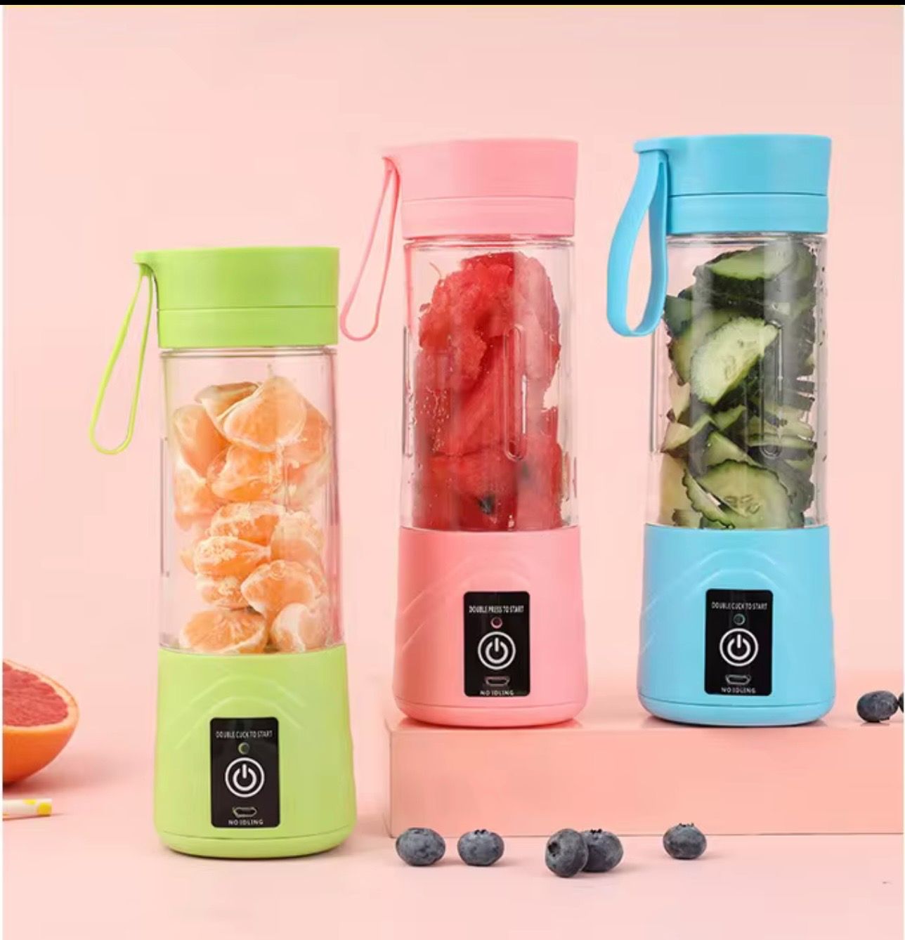 Portable  Blender mini blender for Smoothie and shakers Maker with Travel Lid rechargeable USB 380 ml
