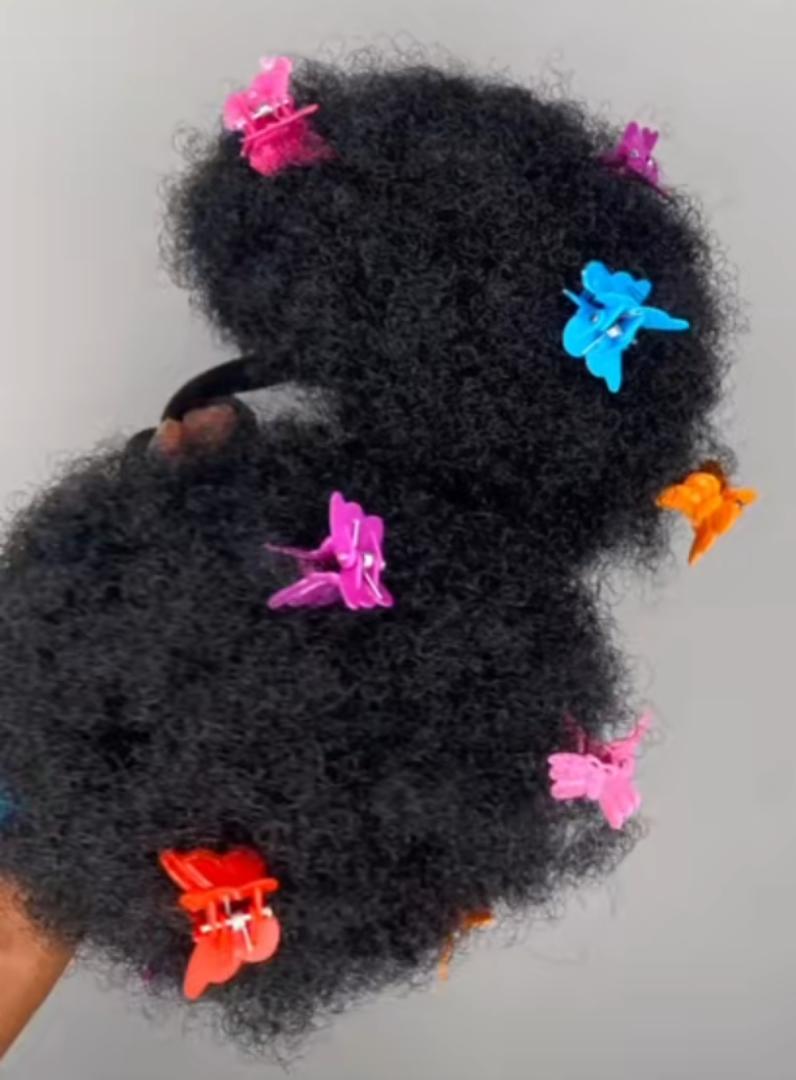 kids synthetic afro buns