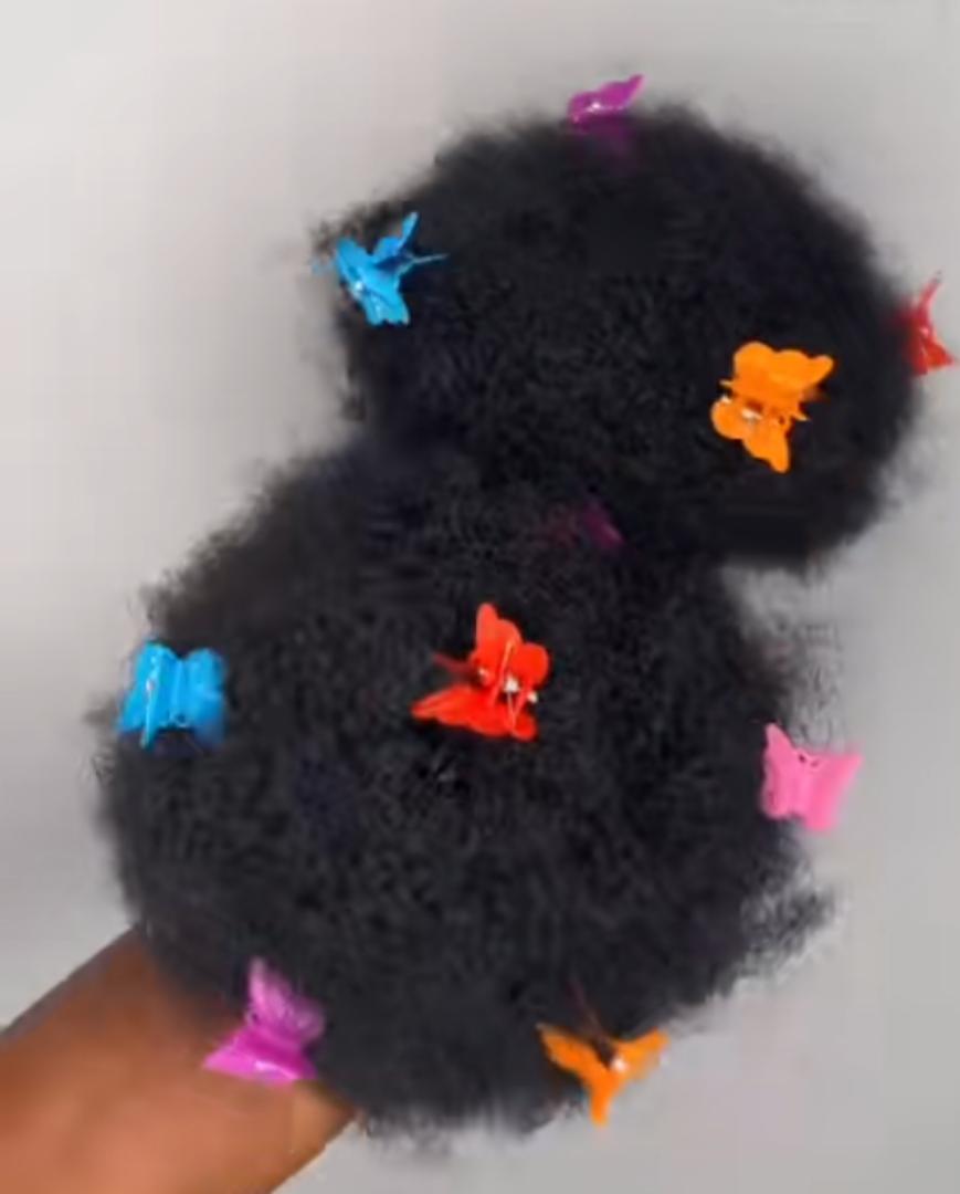 kids synthetic afro buns