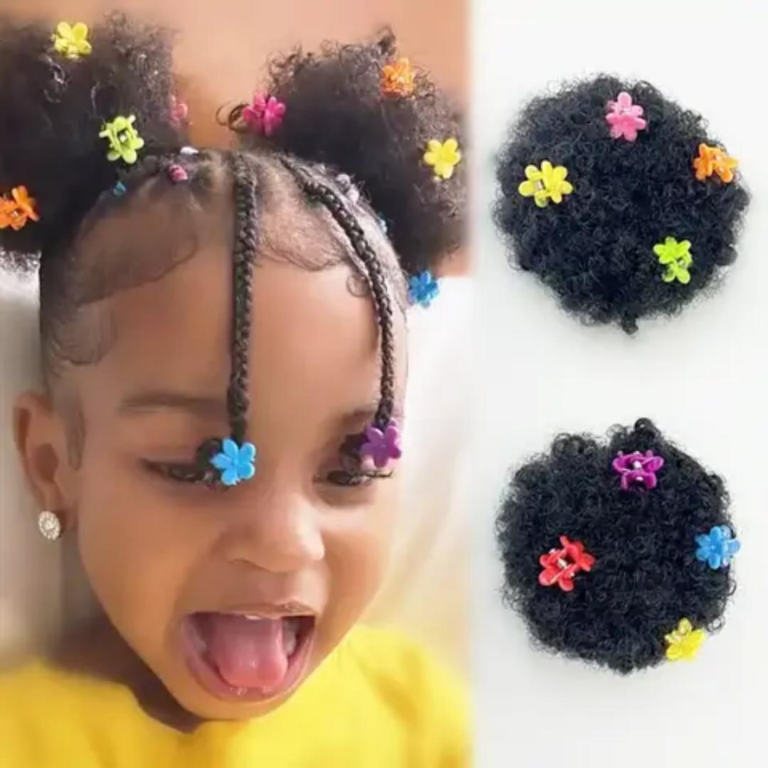 kids synthetic afro buns
