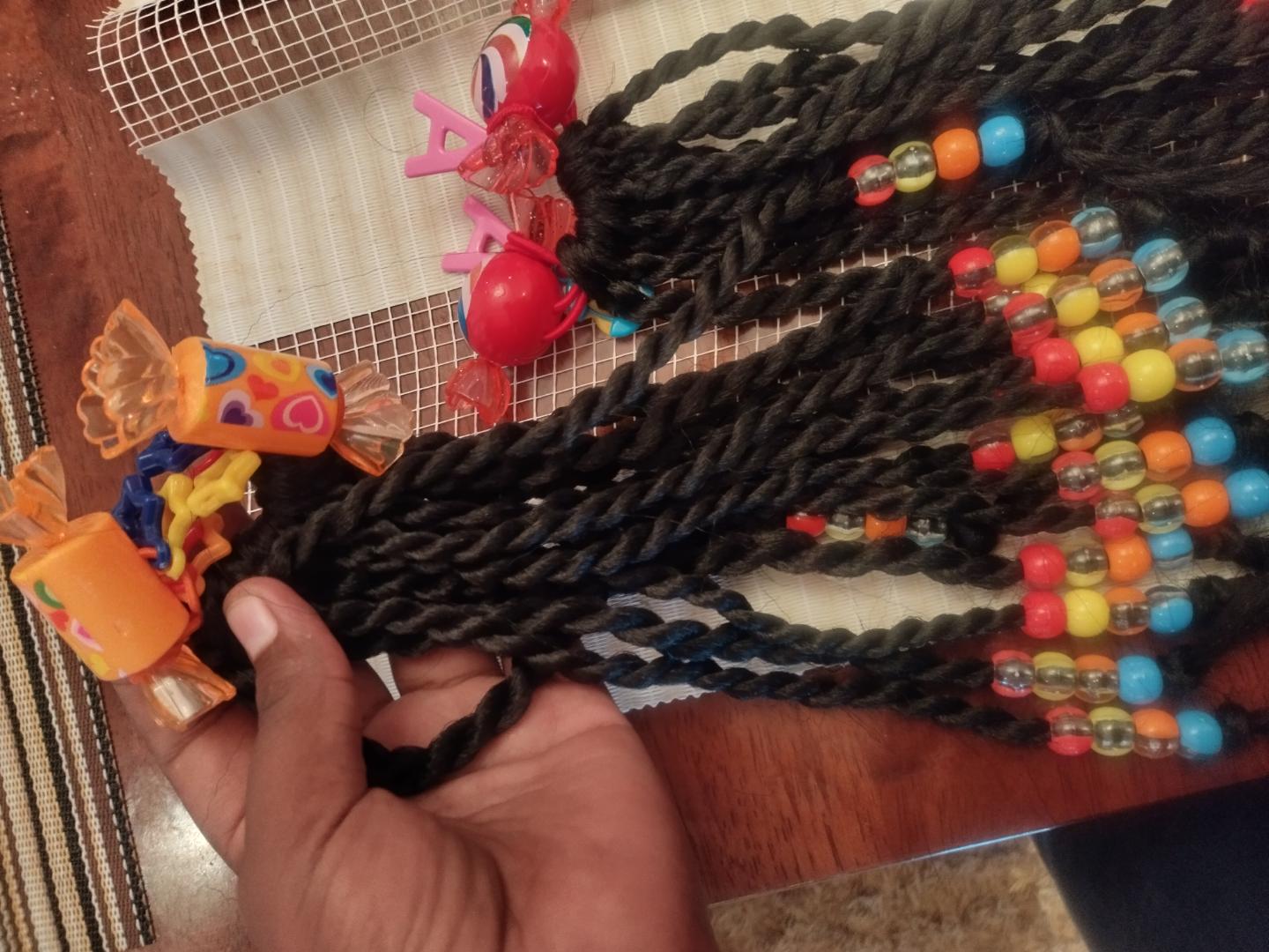 kids ponytail hair extensions with sweets 😍