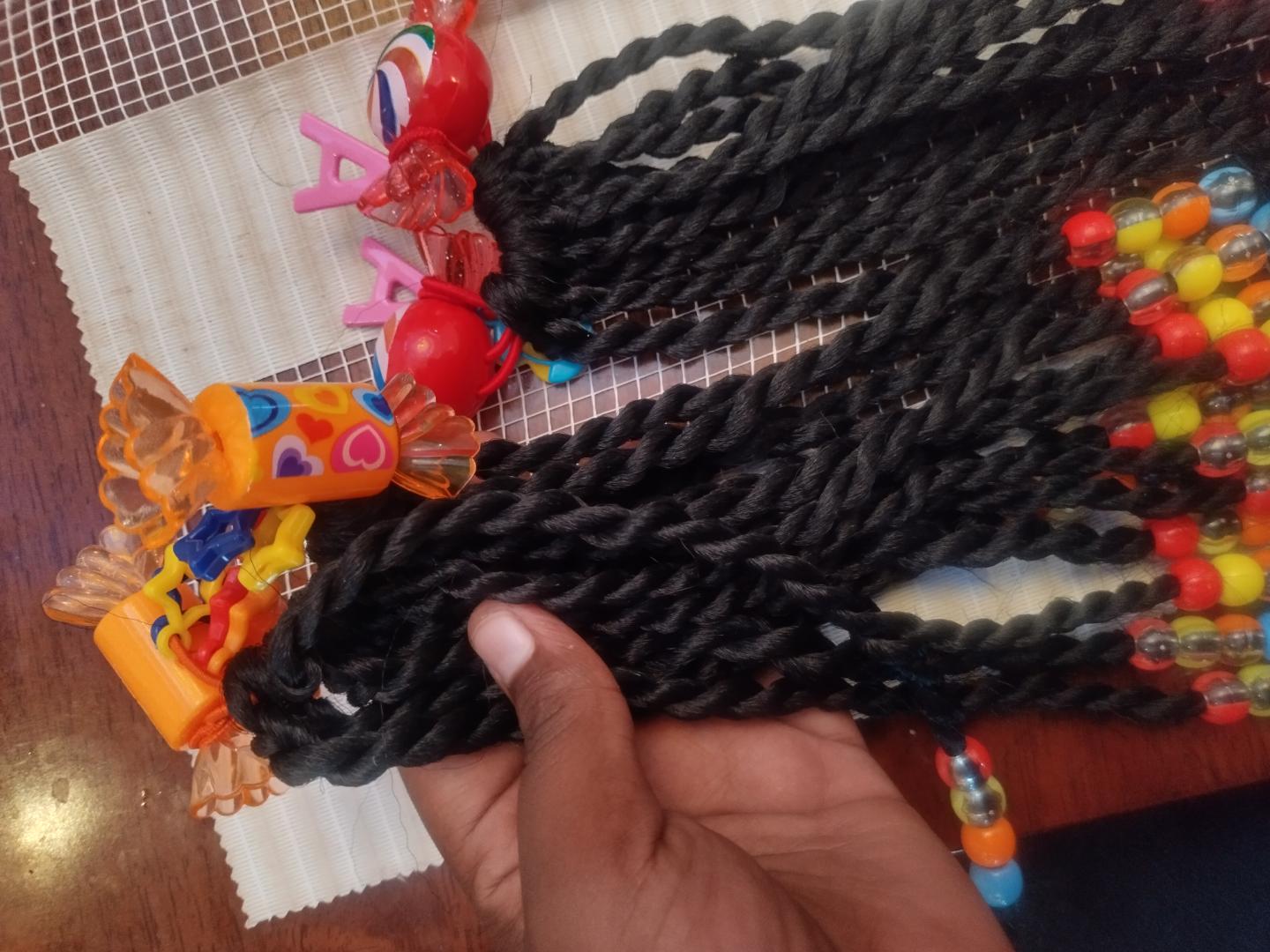 kids ponytail hair extensions with sweets 😍