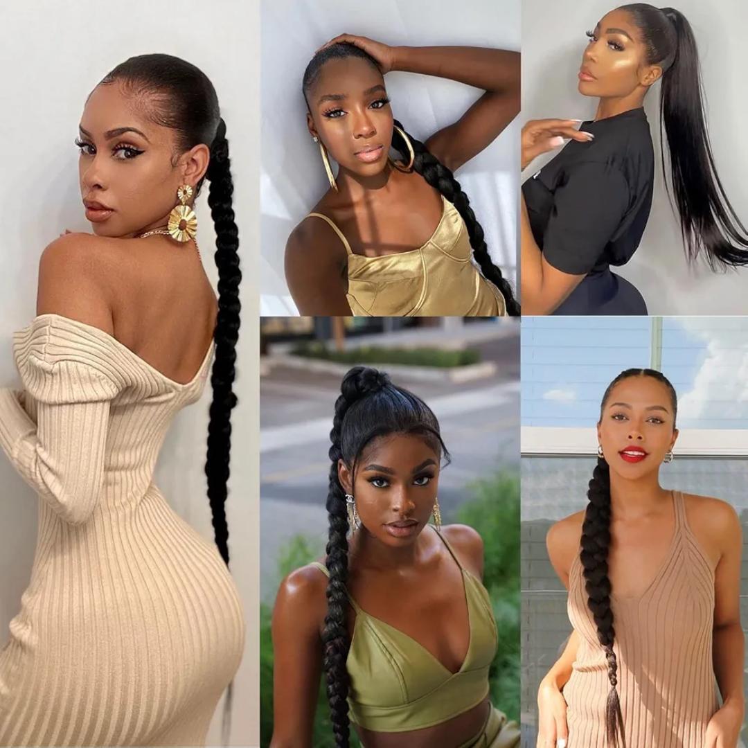ladies braided ponytail extensions