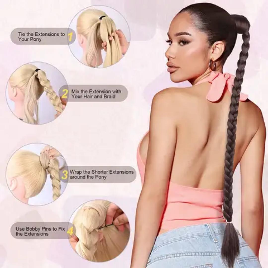 ladies braided ponytail extensions
