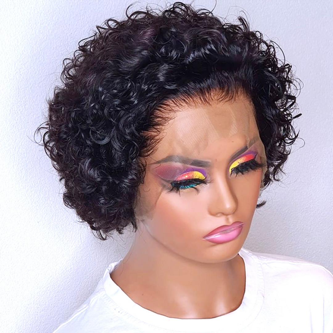 human hair pixie frontal wigs