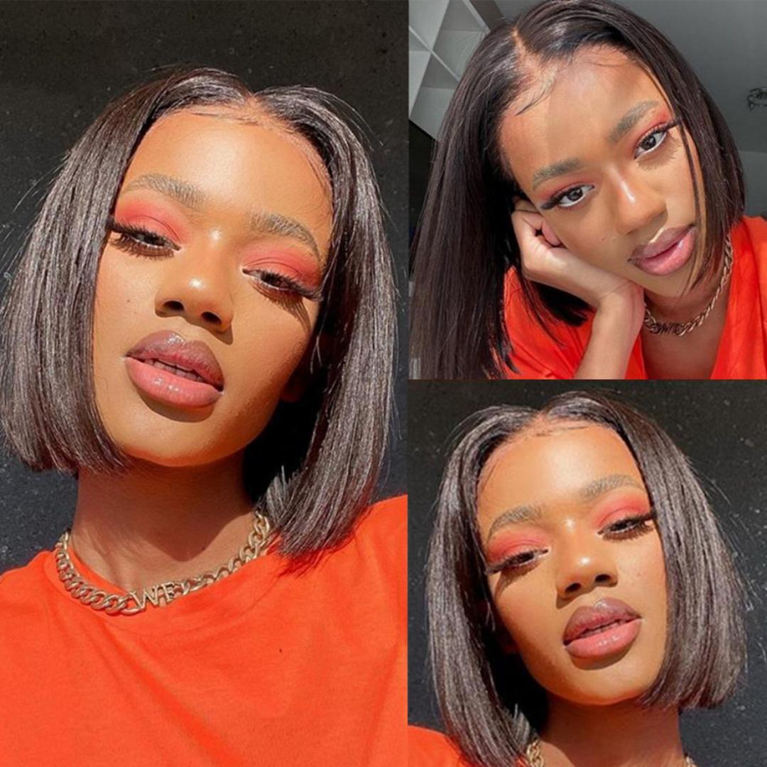 human hair bob frontal wigs