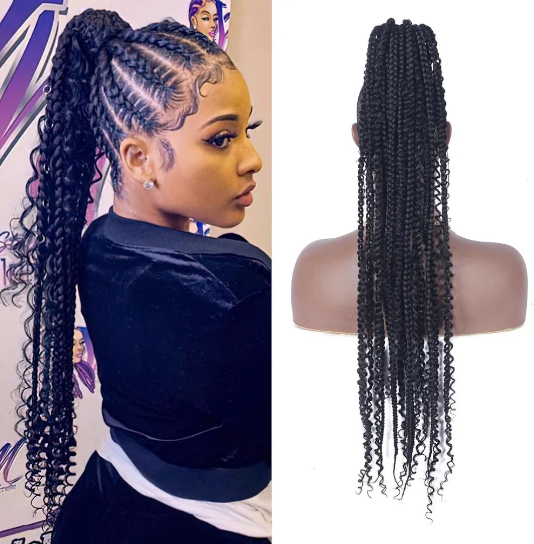 ladies braided ponytails  hair extensions